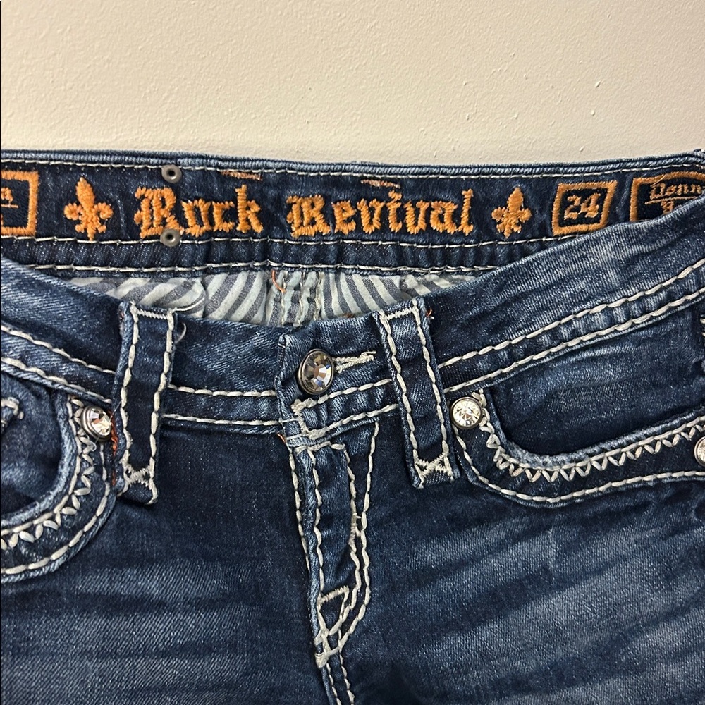 Rock Revival Embellished Jeans Size 24 - Picture 7 of 9
